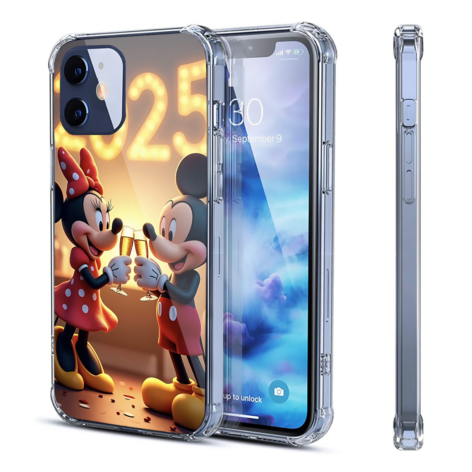 （画像用） ミッキーマウス Mickey Mouse 【iPhone 12シリーズ対応】透明スマホケース（クリアソフトケース）